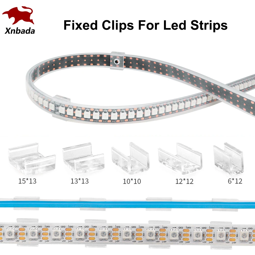 RGB LED Strip Fix Clips Plastic Mounting Holder Connector Accessories For Fixing 2835 5050 Neon Light Fastener Plastic Buckle