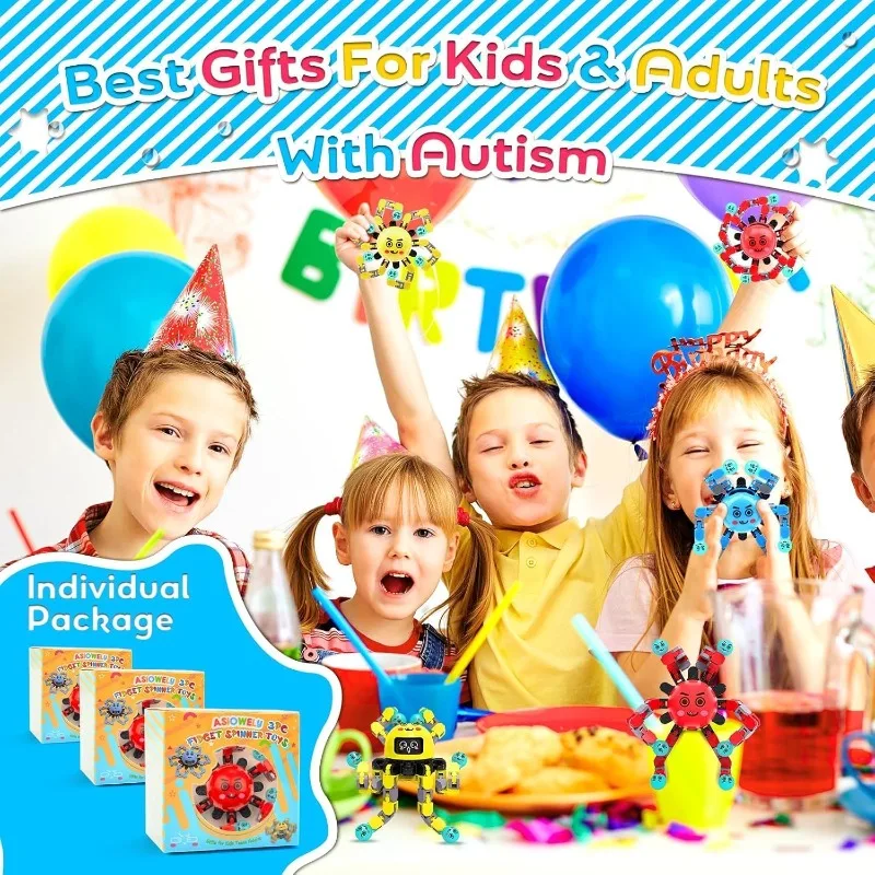 ألعاب كشر تململ سبينر قابلة للتحويل أدوات مكتبية لتخفيف التوتر ADHD ألعاب حسية جذعية للتوحد #6