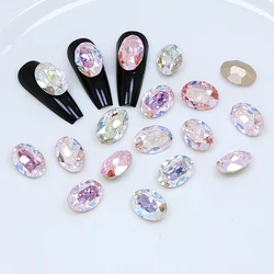 Oval Stones K9 Glass Crystal Rhinestone Coating color Glue On Applicator Strass Diamond For Clothes DIY Craft Art Nail Shoes Bag