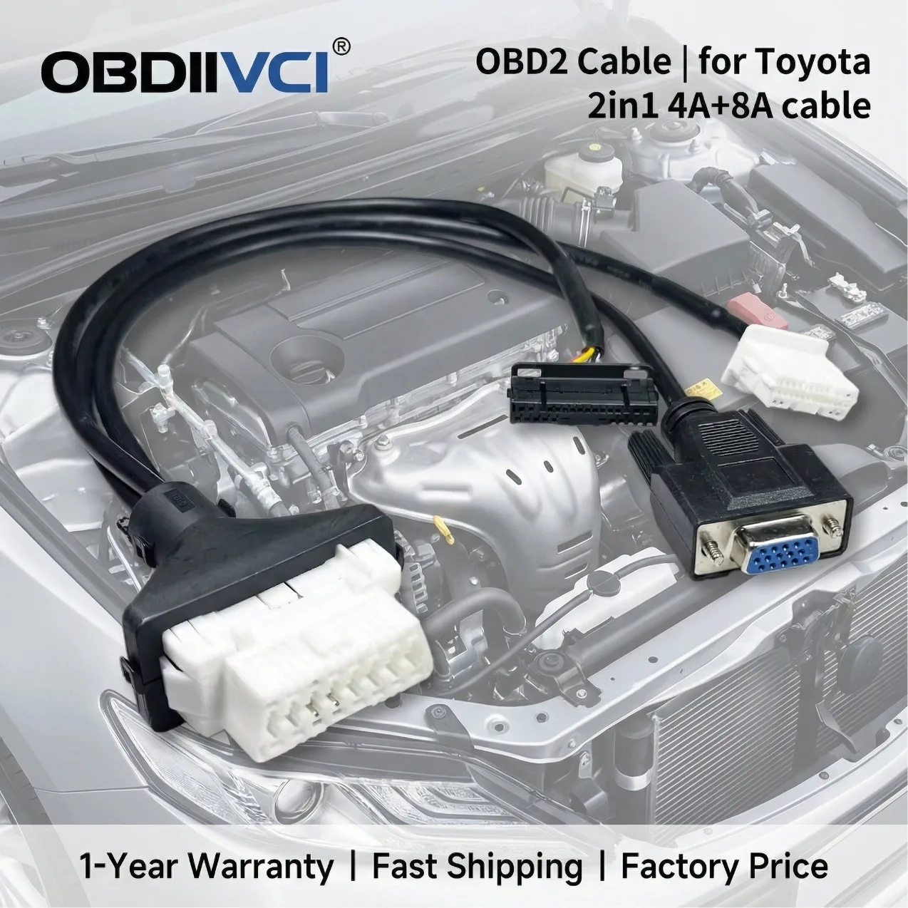 4A+8A For Toyota 2in1 Auto Smart Card Without Pass Word Wire Harness OBD Cable For OBDSTAR X300 Autel 808 GBOX DP PAD2