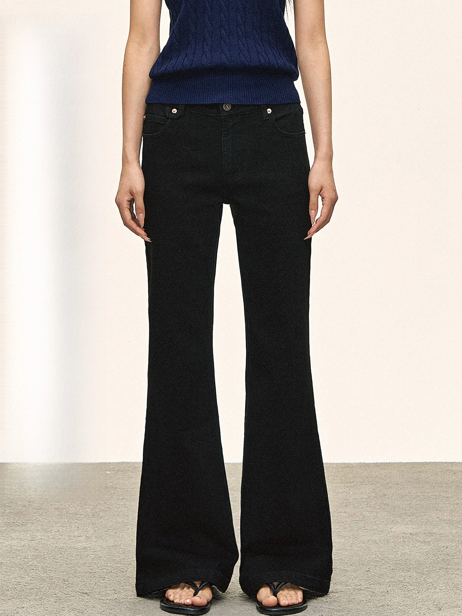 

American Retro Black Flared Jeans Women's Straight Leg Slimming Versatile Hot Girl Long Pants Low Waist Zipper Closure ...