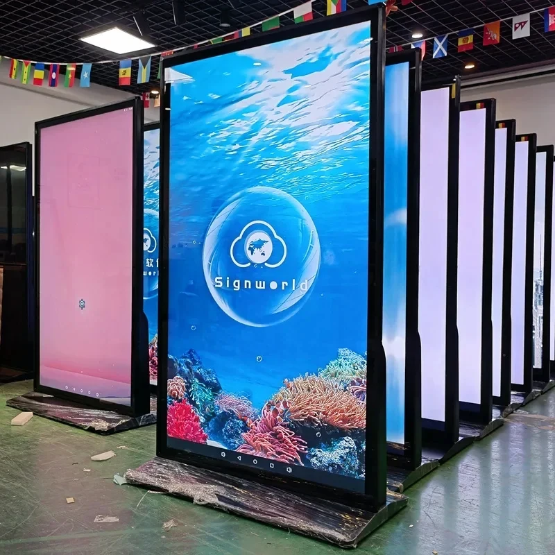 ل 75 "100" 55 بوصة شاشة لمس داخلية LCD الإعلان في الهواء الطلق كشك الطوطم CMS برنامج led عرض لافتات رقمية