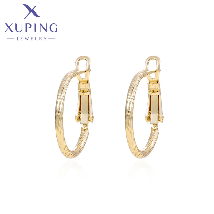 Xuping Jewelry New Arrival Huggies Earrings with Light Gold Color  Earring for Women Jewellery Gift X001308949