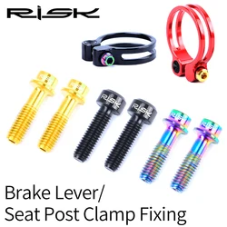 RISK 2PCS M5x18mm Bike StemTitanium Bolt Fixed Screw Hollow Urltra-Light Brake Lever/Seat Post Clamp Fixing Ti Bolts