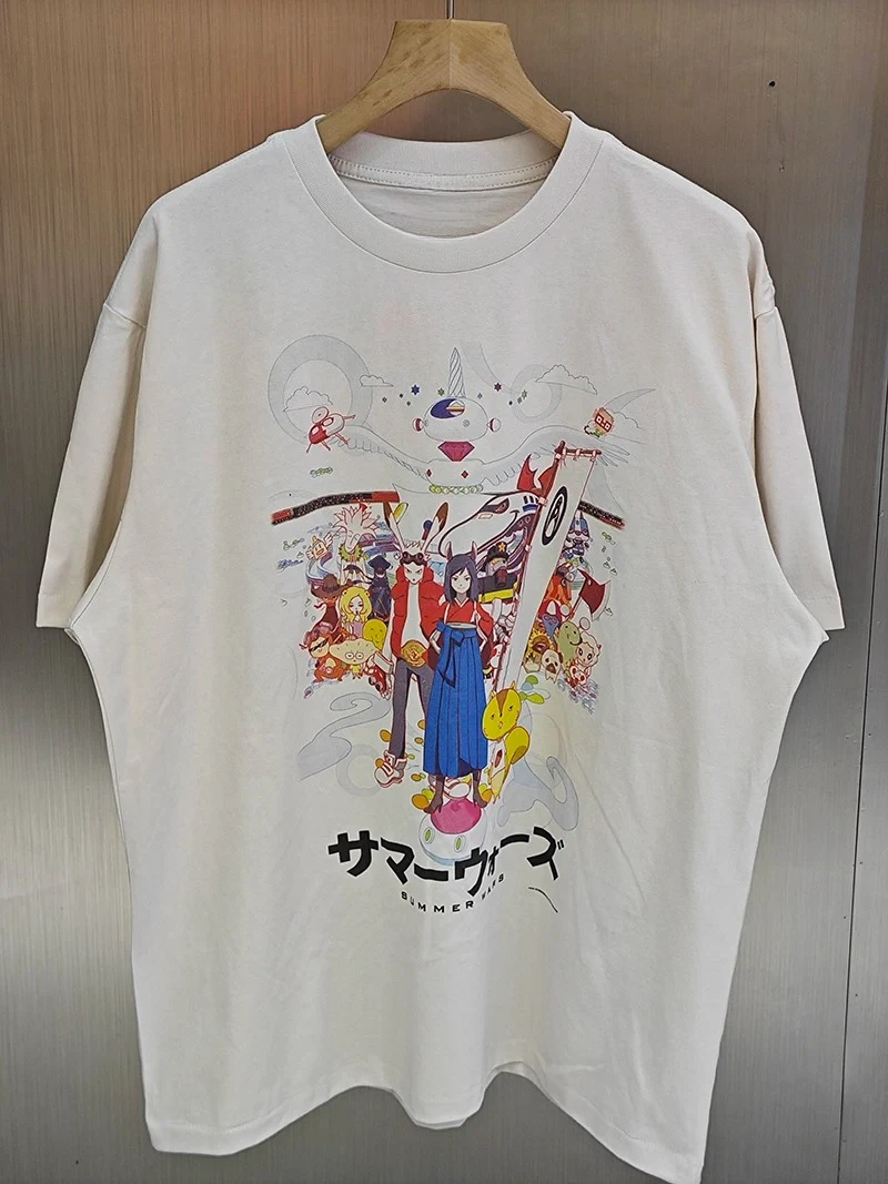 تي شيرت قطني عتيق من Co Branded Style SAINT Shell Attack Team Retro Fashion Street Harajuku عتيق ملابس الشارع للرجال والنساء