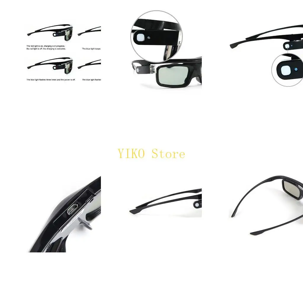 K32C 3D Glasses Active Shutter Rechargeable Eyewear for DLP-Link Optama for for BenQ for ViewSonic for Sharp Projectors Glasses