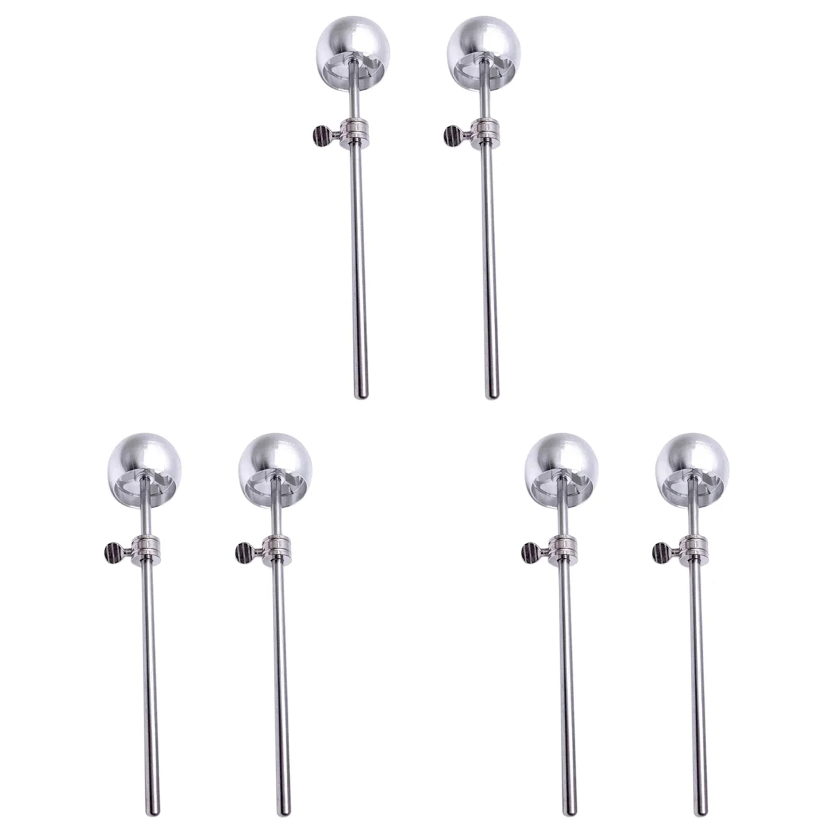 

6Pcs Bass Drum Pedal Beater Aluminum Alloy Hammer Percussion Instrument Accessory Parts,Silver-ABJQ