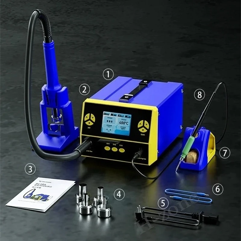 861DS 2in1 Welding Stand 1000W Heat Gun and 50W 210 Soldering Iron for BGA Rework Station Mobile Phone Repair Welding