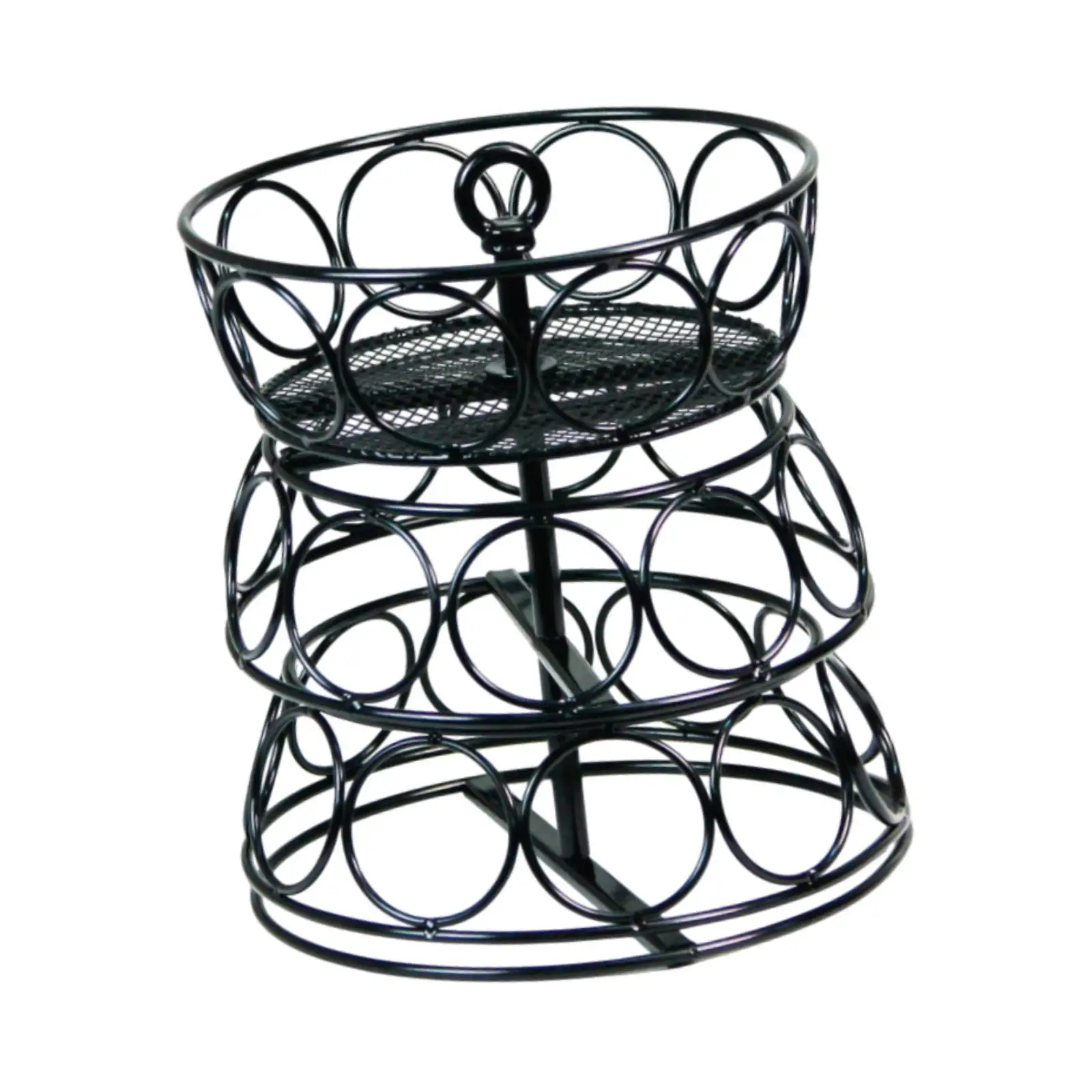 Black Metal Coffee Pod Rack Hollow Design Capsule Storage Basket Coffee Corner Organizer for Kitchen