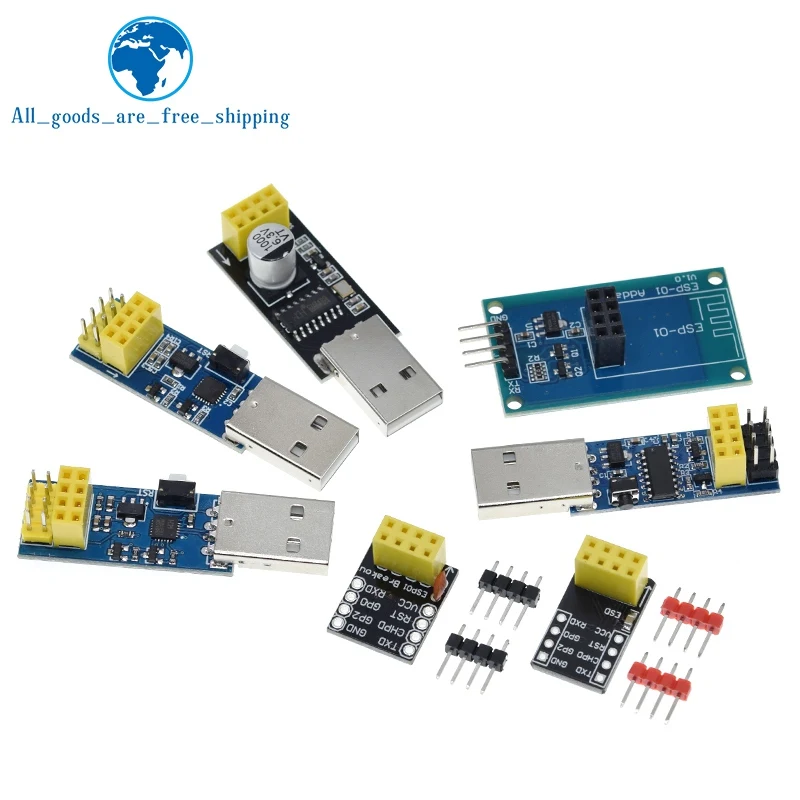 TZT CH340G CP2104 USB To ESP8266 ESP-01 ESP-01S WIFI Module Programmer Adapter Download Debug Link Kit for Arduino LINK v1.0 