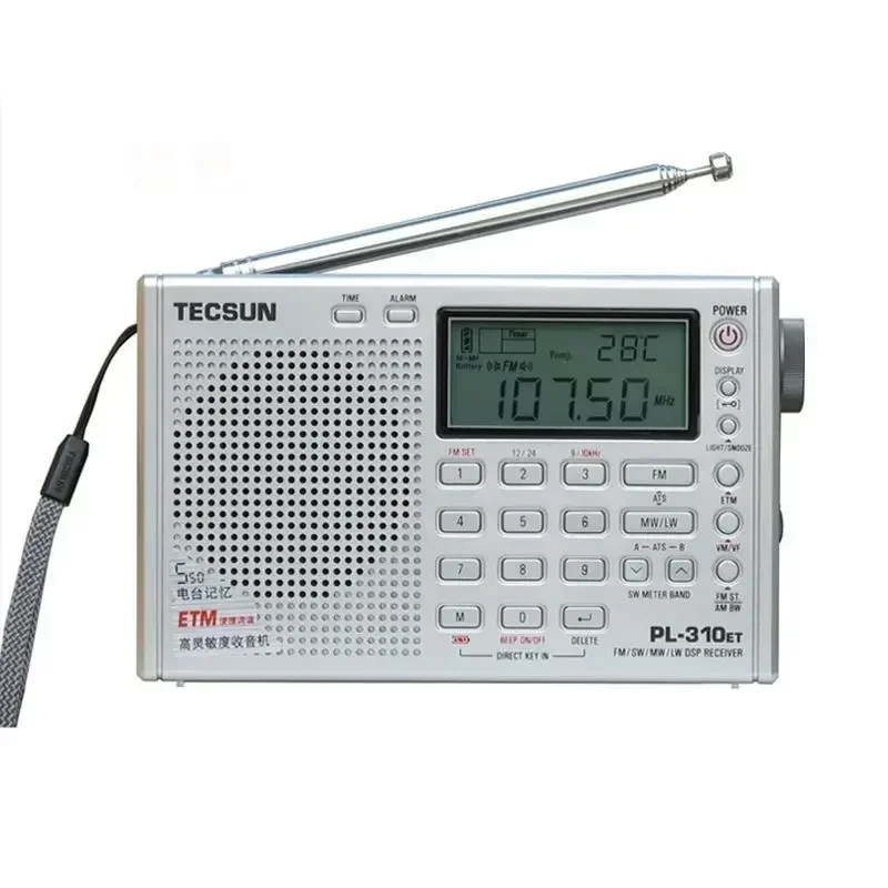 Top! PL-310ET Full Band Portable Radio Digital LED Display FM/AM/SW/LW Stereo Radio with Broadcasting Strength Signal