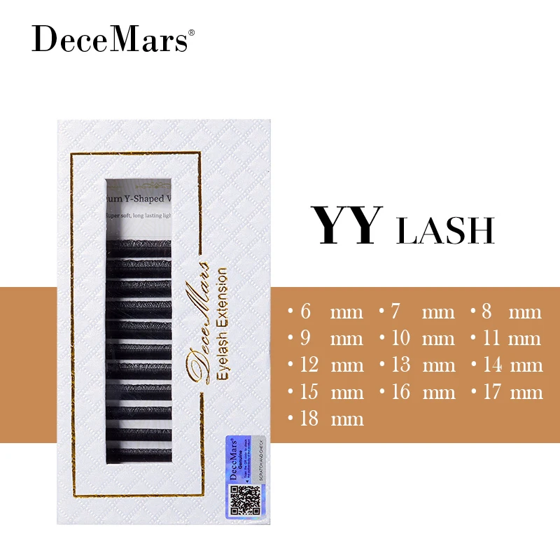 DeceMars YY 속눈썹 연장 6mm-18mm 길이 블랙