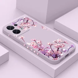 Falling Flowers Phone Case For OPPO Reno 10 8 8T 8Z 7 7Z 6 5 Pro 4G 5G F19 F9 Pro Plus Liquid Silicone Cover