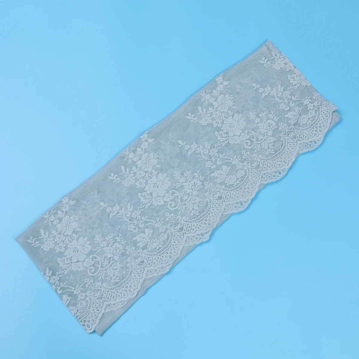 

1Pcs Fresh Style Short Curtain Half Lace Curtain Valance for Window Kitchen Cabinet Bedroom Living Room Soft Breathable Blue