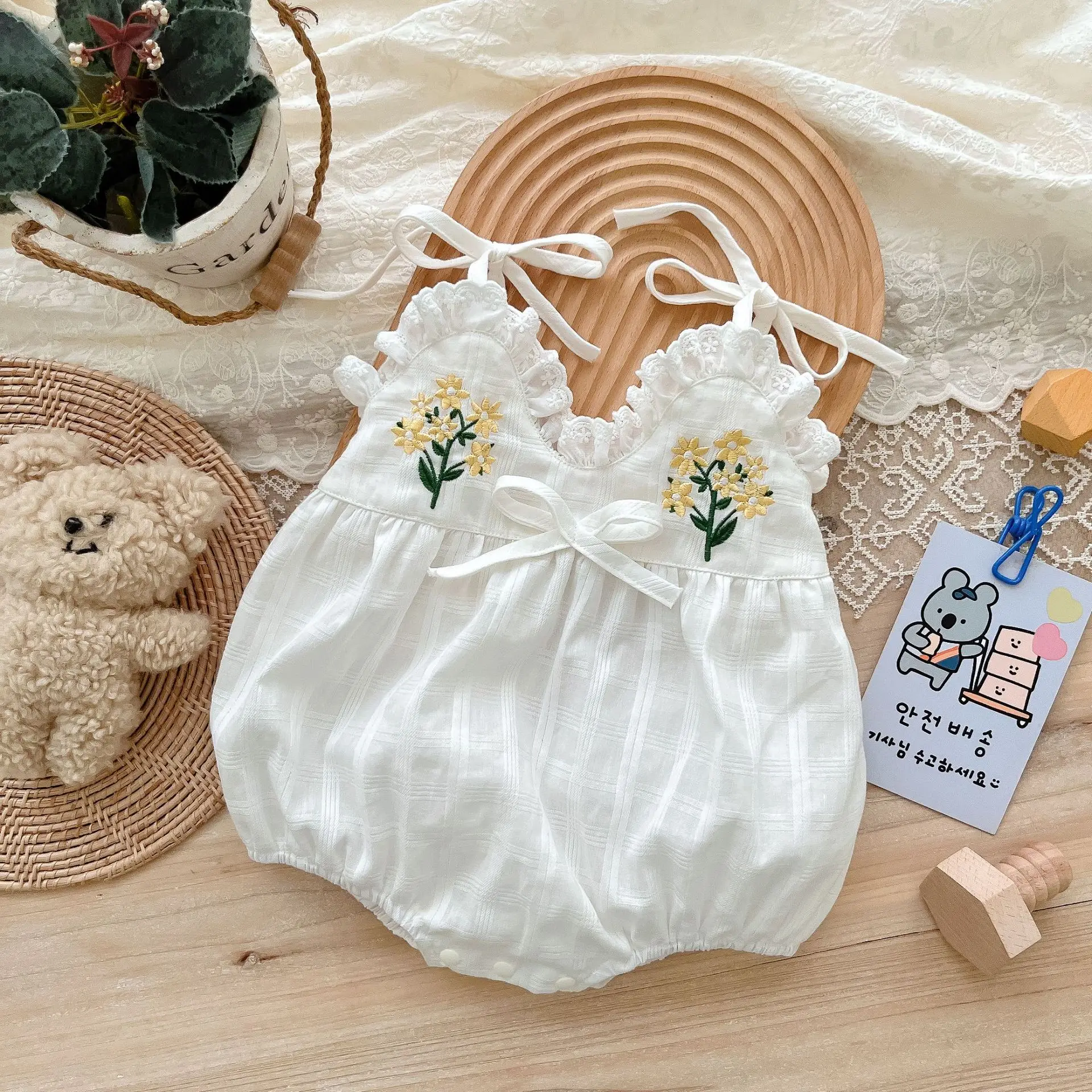 Baby Summer Wear Sling Romper Korean New Born Children\'s Baby Wrap Fart Clothes Full Moon 100 days Summer Outwear