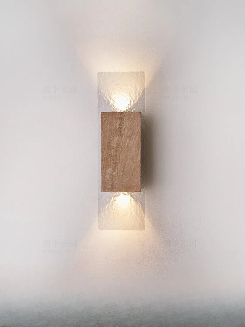 

Outdoor Waterproof Wall Lamps Strip Natural stone and glass Wall Lights LED Wall Lamp Bedroom Exterior Lighting Fixtures