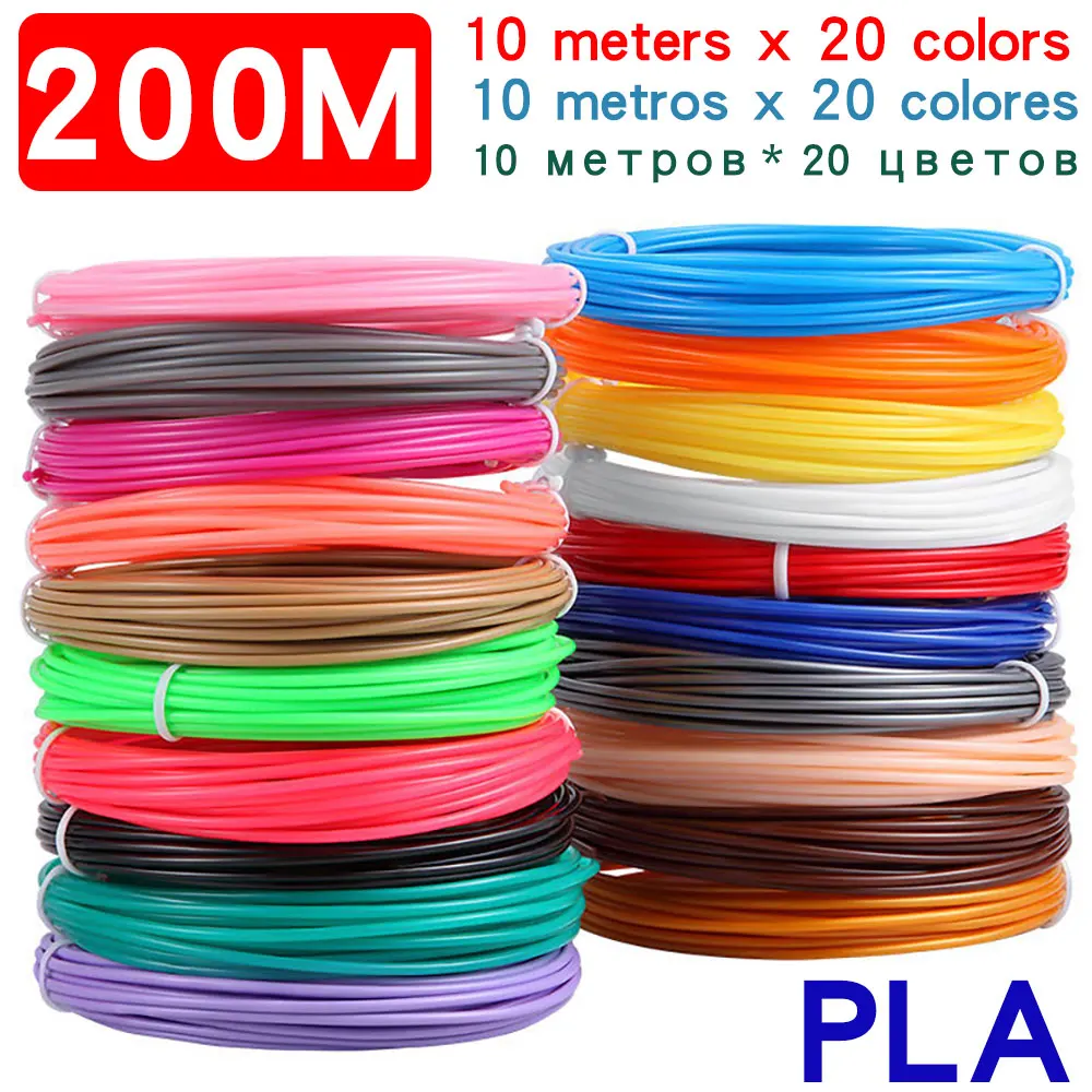 3D Printing Pen Special Diameter 1.75mm PLA Filament 20/30 Colors 50/100/200 Meters Odorless Non-toxic Safe Printing Consumables