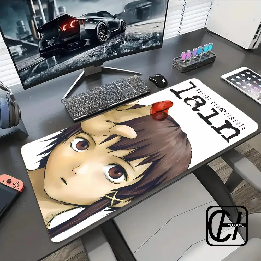 Anime Mouse Pad Gamer Computer Accessories Desk Mat XXL Serial Experiments Lain Gaming Office Mousepad XXL Large Pc Carpet