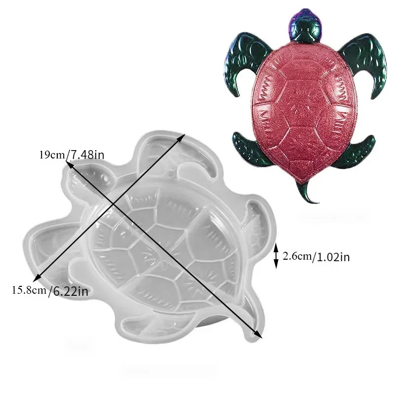 Pattern Gecko Sea Turtle Ornament Silicone Mold DIY Crystal Epoxy Resin Plaster Mold - view 3