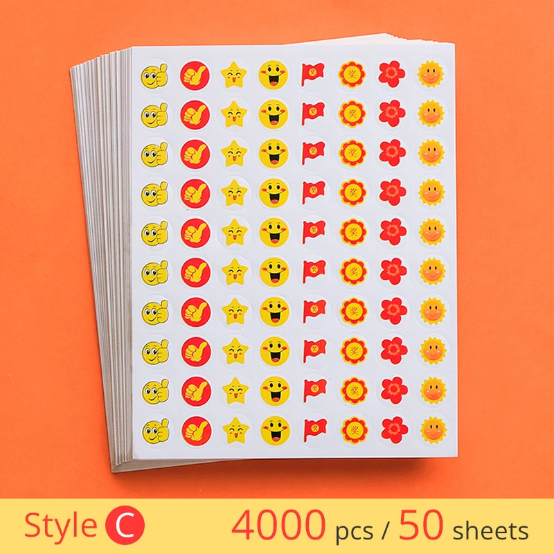 4000 stks Beloning Stickers voor Kinderen Kinderen Zindelijkheidstraining Motivatie Kind Schattige Dieren Briefpapier Sticker