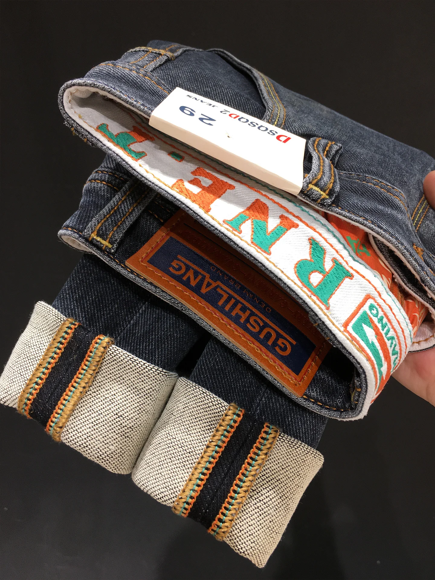 

Осенние мужские облегающие эластичные джинсовые джинсы в американском стиле с принтом, эластичные длинные брюки, молодежные повседневные хлопковые эластичные джинсы