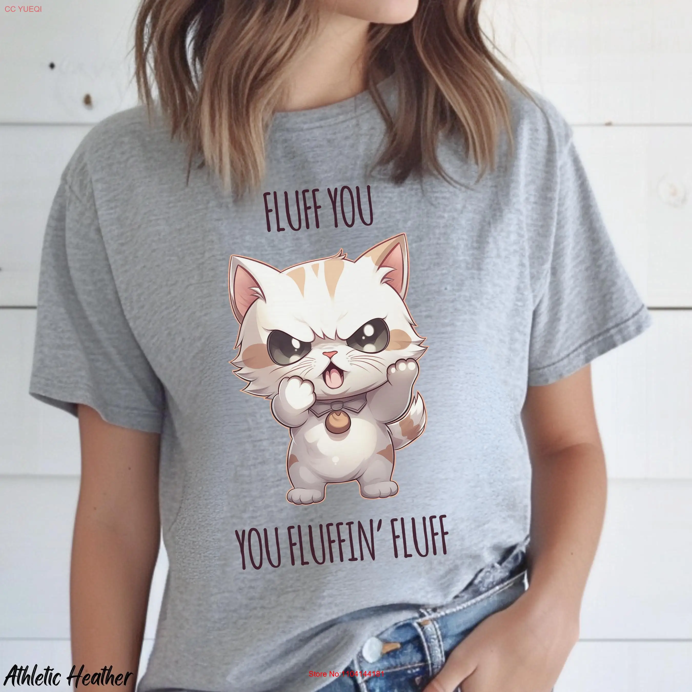 

Fluff You Cat T shirt Lover Sarcastic AdulT Mom Funny Cute Sarcasm Anime long or short sleeves