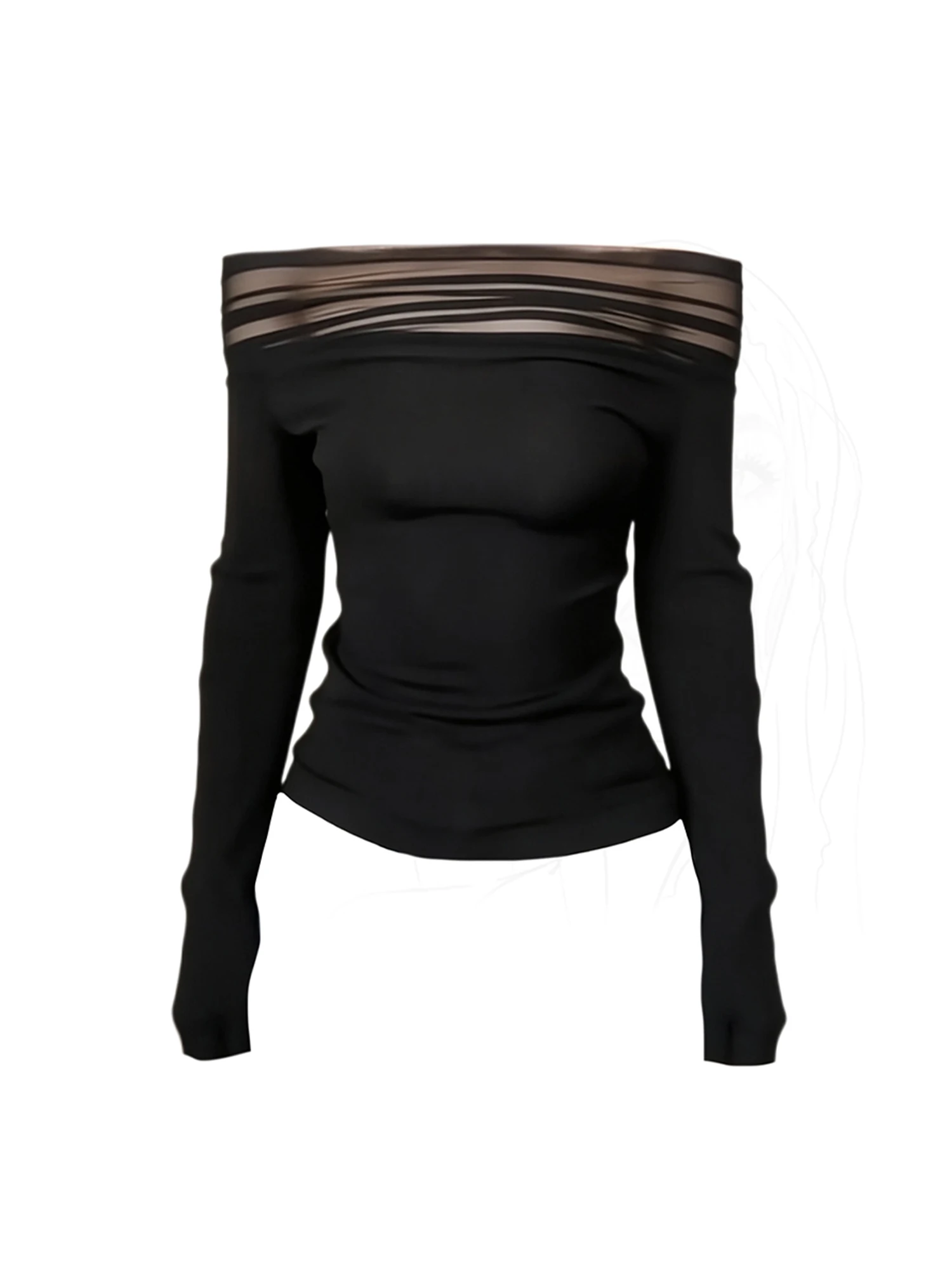 

Женская черная готическая футболка с вырезом в стиле эмо Y2k Gyaru, футболка 2000-х годов, винтажные эстетические футболки большого размера с длинными рукавами, весенняя одежда