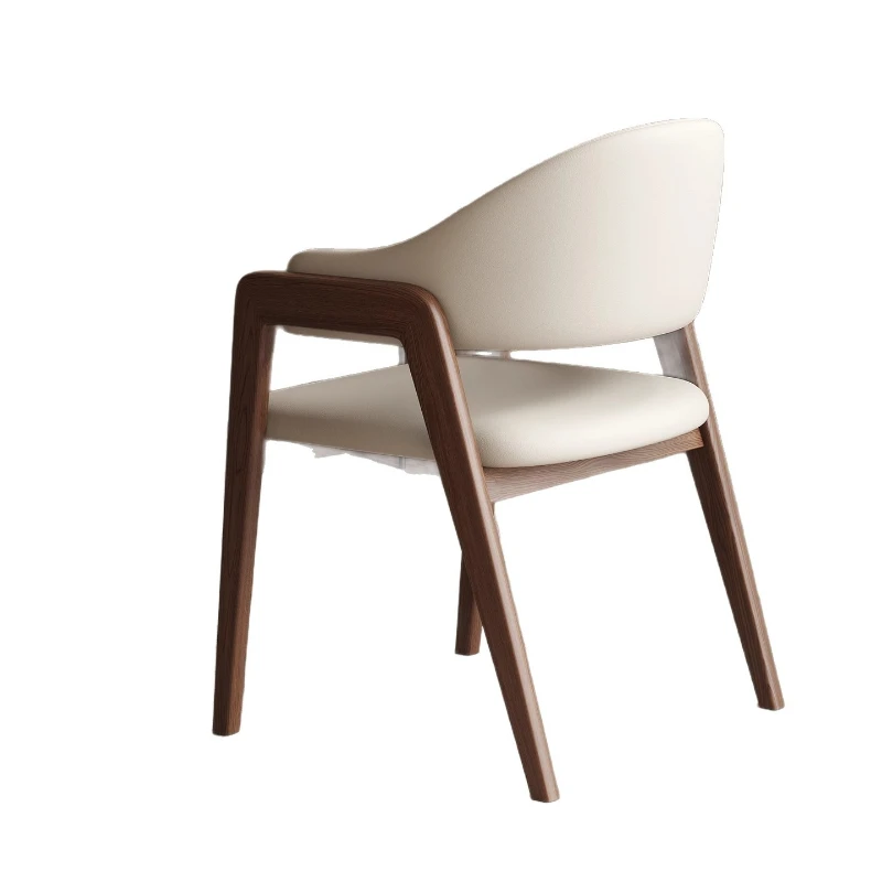 

Italian minimalist solid wood dining chair Nordic home tables and chairs Hotel restaurant Casual armrest designer negotiation