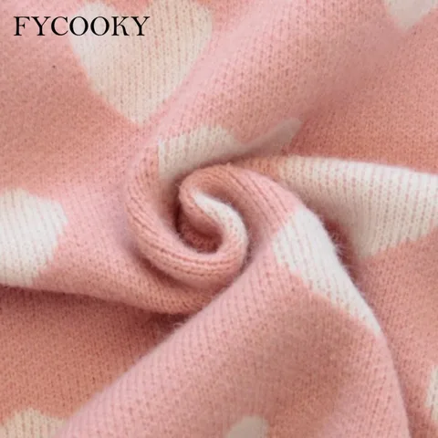 Женский вязаный кардиган FYCOOKY розового цвета