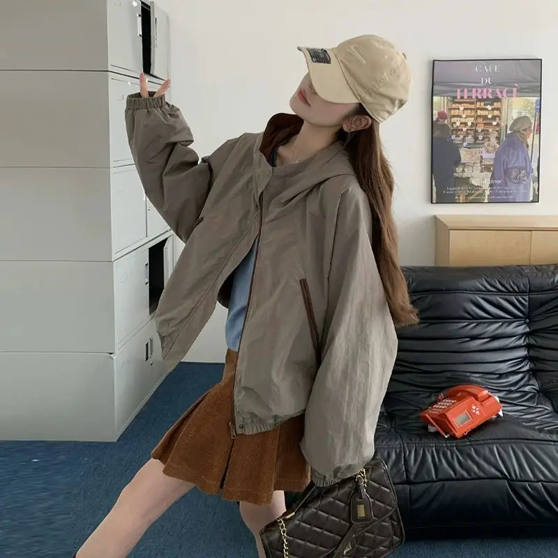 

Bomber Jackets Womens Jacket Vêtements Autumn Minimalist Cotton Skin-Friendly Breathable Lightweight Utility Hiking Outdoor Ins