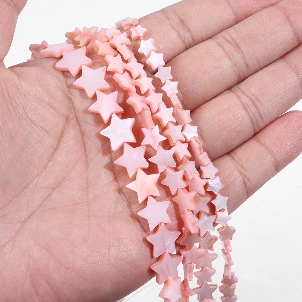 Natural Pink MOP Shell Star Shape Spacer Beads 6/8/10/12mm Mother Of Pearl Loose Beads for DIY Bracelet Necklace Jewelry Making