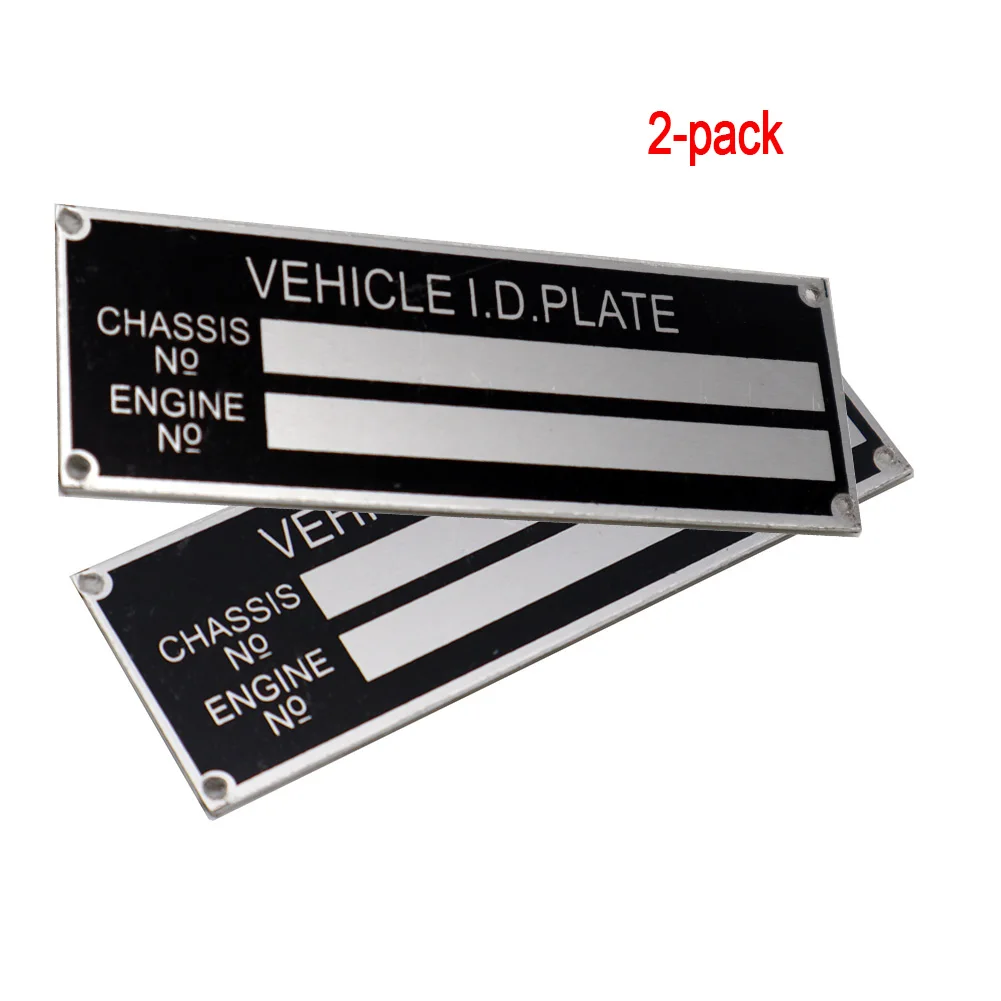 2-PACK VEHICLE TRUCK BOAT Trailer Blank VIN & Weight AXLE Chassis Plate 120mm x 40mm Identification Number