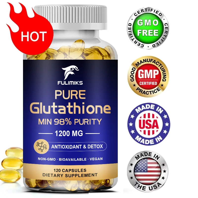 Cápsulas de glutatión puro: máxima absorción, apoya la desintoxicación general, antioxidante y antienvejecimiento, hígado, piel y inmunidad