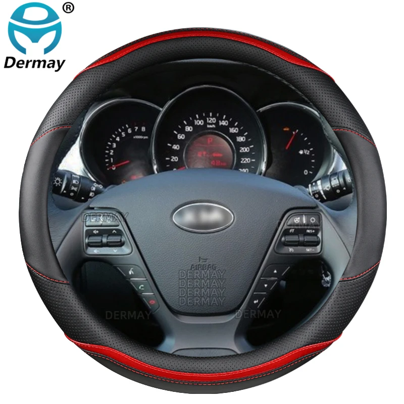 

for Kia Ceed Cee'd Proceed XCeed Pro_cee'd Car Steering Wheel Cover Microfiber Leather + Carbon Fiber Auto Accessories