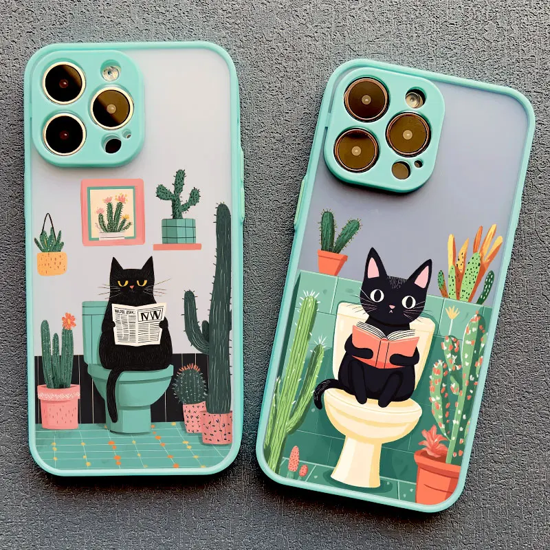 Schöne Cartoon-Katzen-Handyhülle für iPhone 17 16 15 Pro Max Plus 11 12 13 Mini 14 Pro Max XR XS X stoßfeste Rückseite – Detail 8