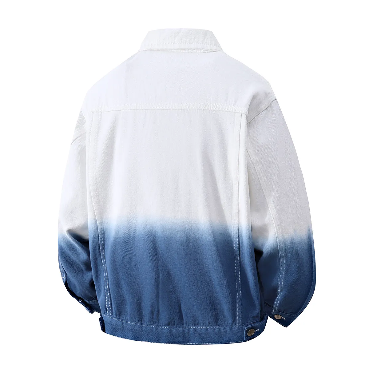 Men High Quality Cotton Denim Jacket Spring Autumn Youth Hip Hop Streetwear Tie Dye Gradient Jeans Youth Cowboy Loose Top Coat