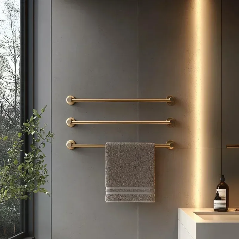 Round Tube Heated Towel Rack Salon Towel Warmer Hotel Electric Element Towel Rails for Bathroom