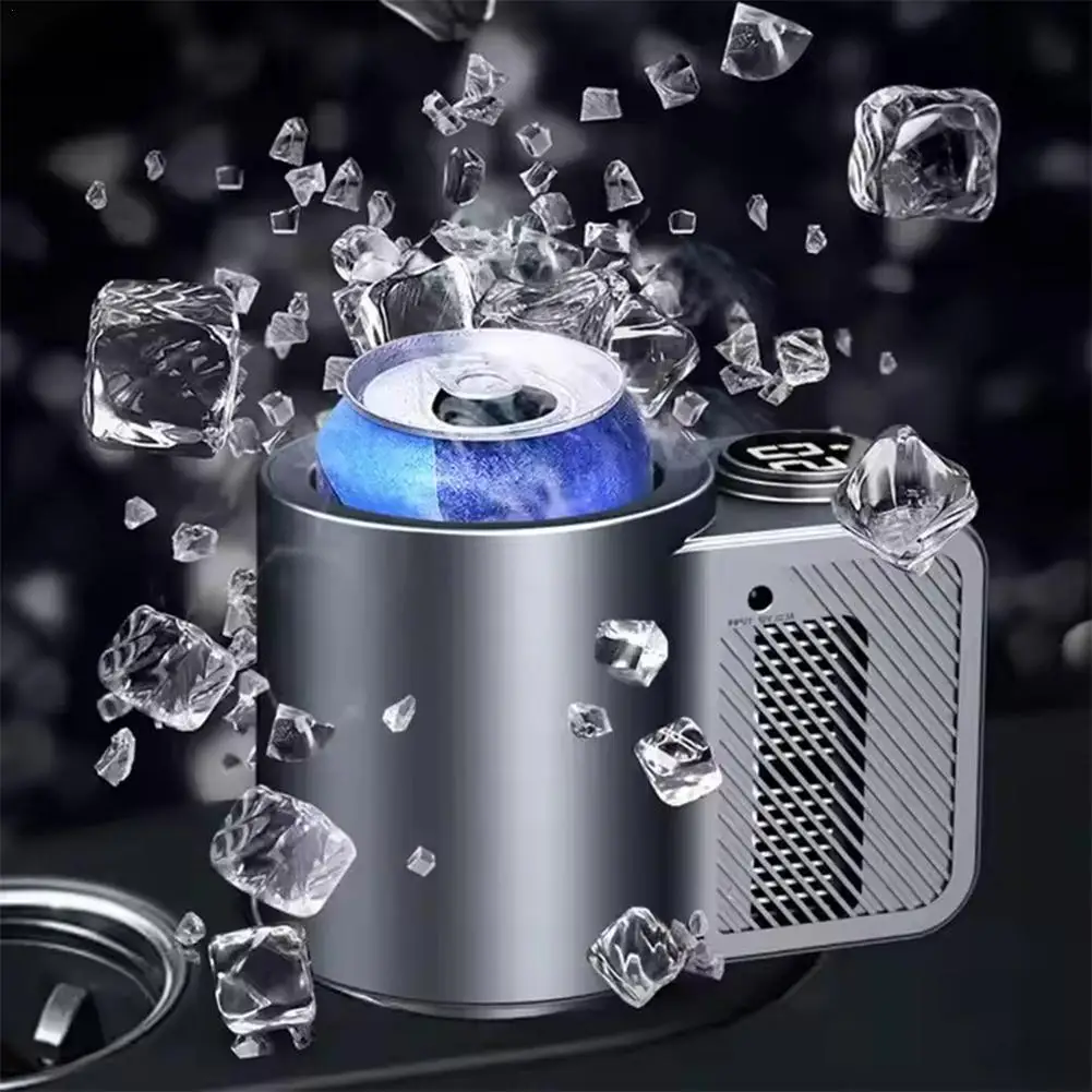 

2 In 1 12V Car Cup Cooler Warmer with Temperature Display Mini Auto Refrigerator Drinks Cooling Heating Mug for Outdoor Travel