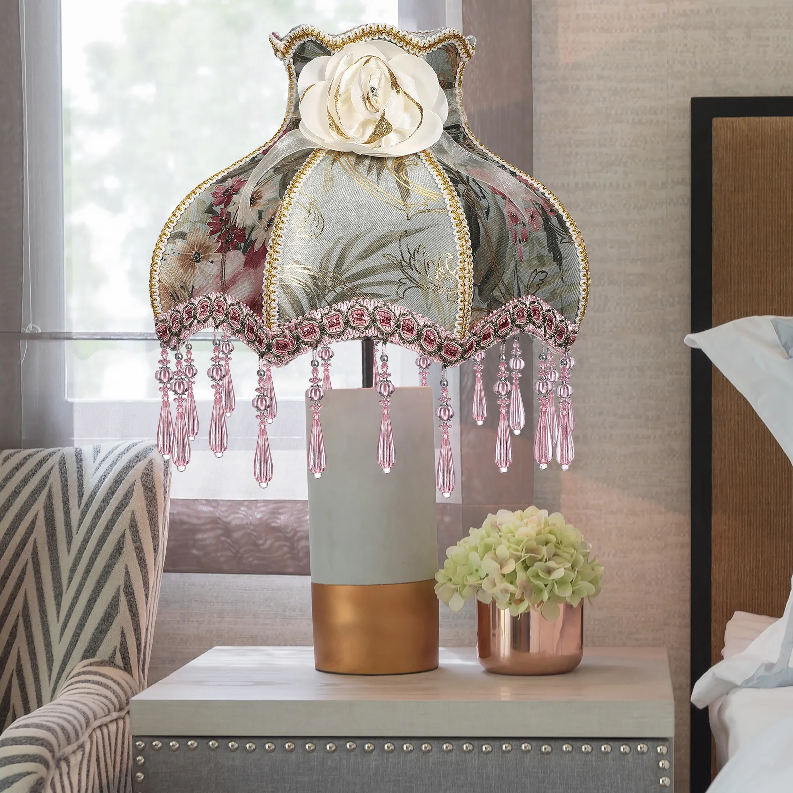 fabric-lampshade-light-covers-replacement-desk-decorative-vintage-shades-bedside-large-european-beads-flower-bedroom-living