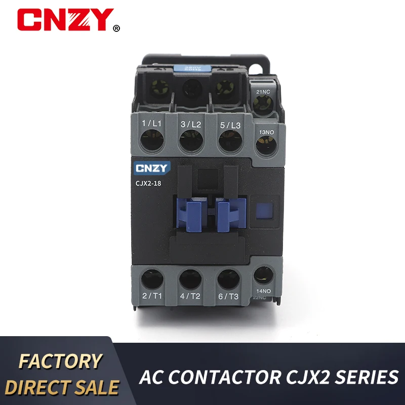 3Phase 3Pole CJX2S AC Contactor 1NO+1NC Coil Voltage 380V 220v 24V 50/60 Hz IEC 60947-4-1 9A/12A/18A/25A/32A