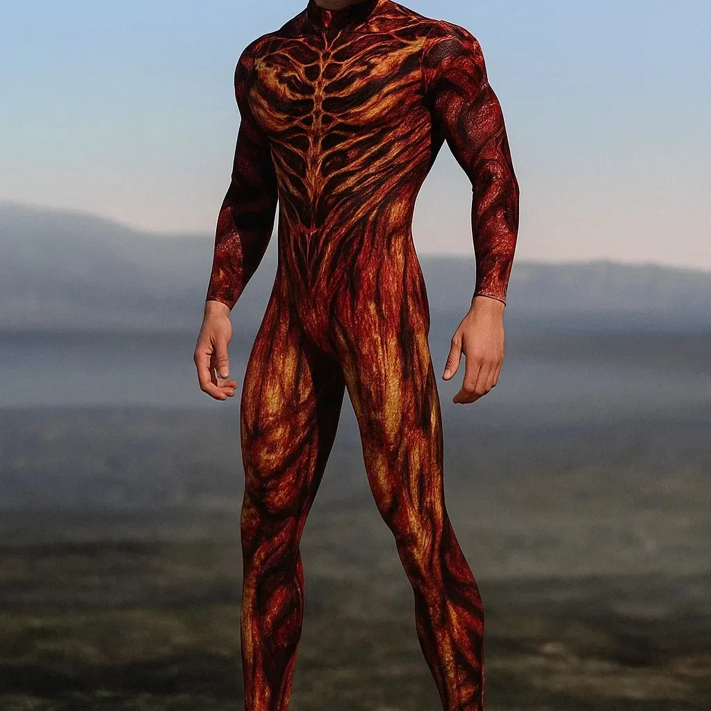 Herren Halloween Cyberpunk Jumpsuit 3D Digitaldruck Roboter Zentai Erwachsenen Cosplay Catsuit Bodysuit Karneval Rennrad Kostüm – Detail 2