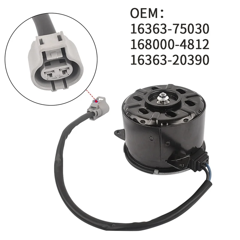 Radiator Cooling Fan Motor for Lexus RX350 RX450H Toyota Hiace Both 16363-75030 168000-4812 16363-20390