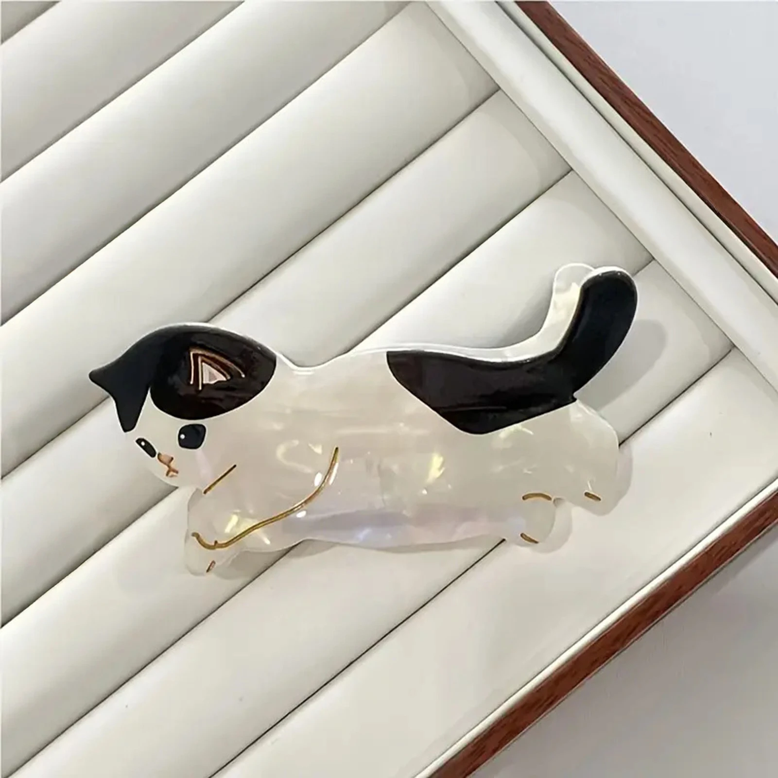 Kreative Katzenförmige Haarklammer Süße Cartoon-Kätzchen-Haarklammer aus Acetat für Frauen und Mädchen Tägliches Haar-Deko-Accessoire – Detail 25