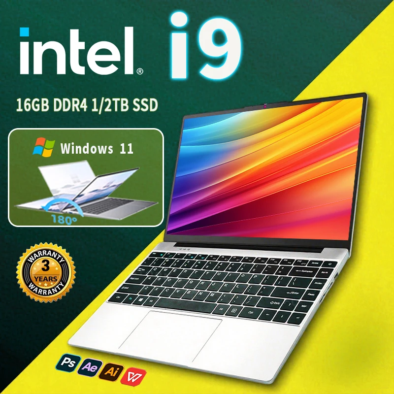 

НОВЫЙ игровой ноутбук Intel Core i9-8950HK, 16 ГБ ОЗУ, 1/2 ТБ SSD, Windows 11 Pro, офисные портативные ноутбуки, 14,1-дюймовый ноутбук, ПК