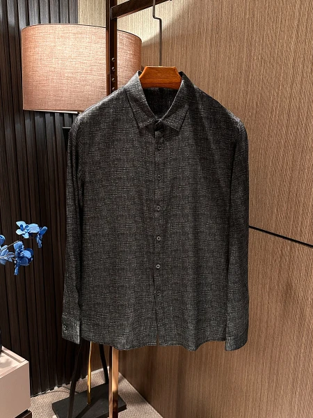 

High-Quali Silk Men's Long Sve irt Spring New Sle Faion Urban Sle Printed Slim Fit Breathable Lightweight irt