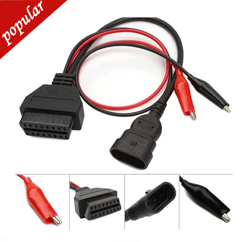 

For Alfa Lancia OBD 3 Pin To OBD2 16 Pin Connector OBDII Obd-II Adapter Auto Car Cable Obd For Fiat 3pin With Elm 327 V2.1 OBD