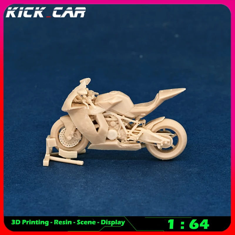 Kickcar-modelo de motocicleta 1/64 sin soporte Jiffy, Escena de garaje de resina para coche, juguete de decoración Diorama