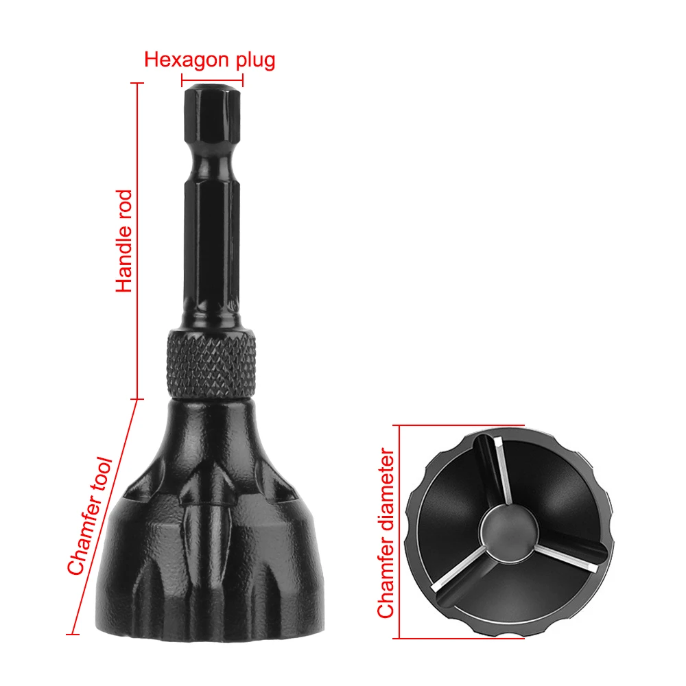 Herramientas para quitar rebabas de filete, Kit de chaflán, herramienta de desbarbado de recorte de perno de tripulación, tapón hexagonal de 5-25mm, 3-20mm, cuchillas de acero de tungsteno