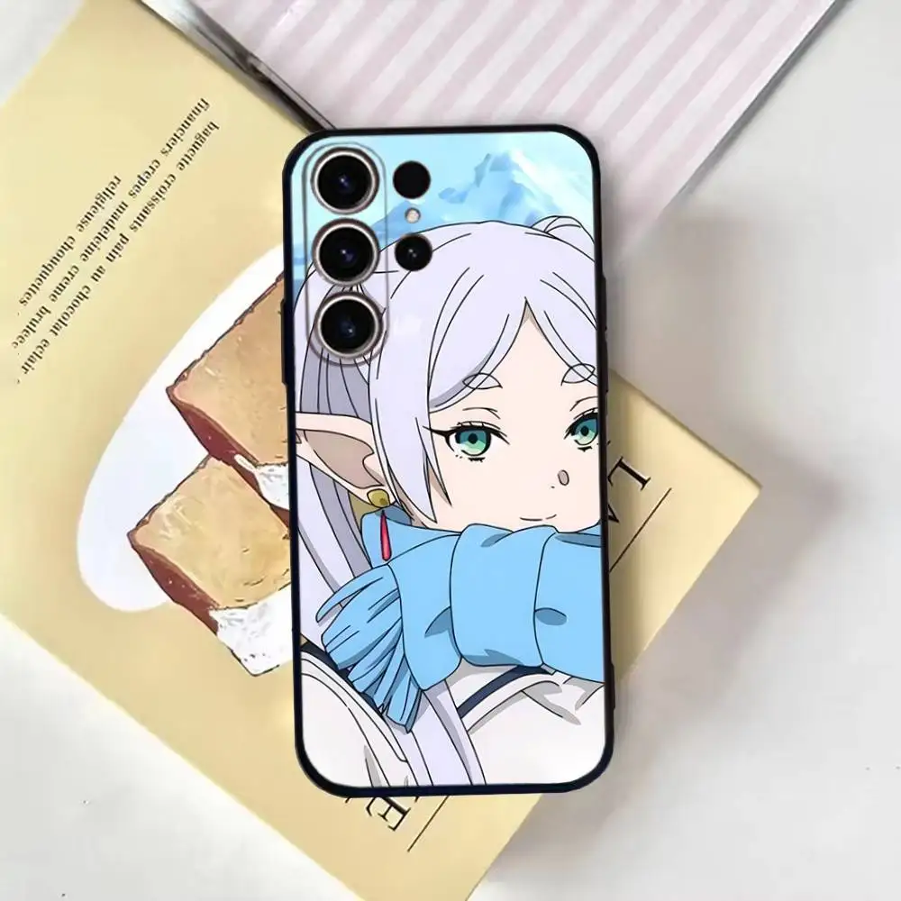 Capa de telefone de reencarnação sem emprego Mushoku Tensei para SamsungS25,24,21,22,23,30, Ultra,20,Plus,Fe,Lite,Note,10,9, capa preta macia