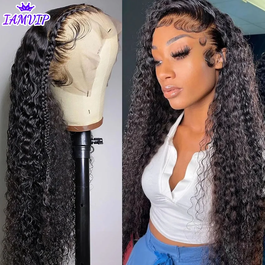 

30 40Inch 250% High Density 13x6 13x4 HD Lace Frontal Human Hair Wig Brazilian Raw Curly Wigs For Women Loose Deep Wave